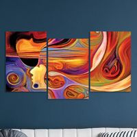 Full Frame 3 Parçalı Ahşap Poster - Basamaklı Yerleşim - Müzisyen (FF-BY014)