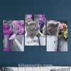 Full Frame 3 Parçalı Ahşap Poster - Basamaklı Yerleşim - Sulama Kovasında Kedicikler(FF-BY008)