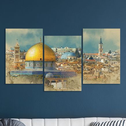 Full Frame 3 Parçalı Ahşap Poster - Basamaklı Yerleşim - Kubbet-üs Sahra (FF-BY002)