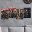 Full Frame 4 Parçalı Ahşap Poster - Basamaklı Yerleşim - Manhathan New York (FF-BY068)