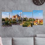 Full Frame 4 Parçalı Ahşap Poster - Basamaklı Yerleşim - Ayasofya (FF-BY058)