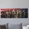 Full Frame 4 Par&ccedil;alı Ahşap Poster - Hizalı Yerleşim - Manhathan New York (FF-HY067)