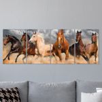 Full Frame 4 Parçalı Ahşap Poster - Hizalı Yerleşim - Çöl Atları (FF-HY061)