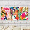 Full Frame 3 Parçalı Ahşap Poster - Hizalı Yerleşim - Renkli Papağanlar (FF-HY033)