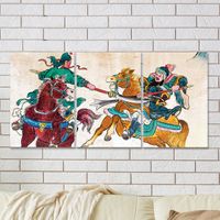 Full Frame 3 Parçalı Ahşap Poster - Hizalı Yerleşim - Atlıların Savaşı (FF-HY023)