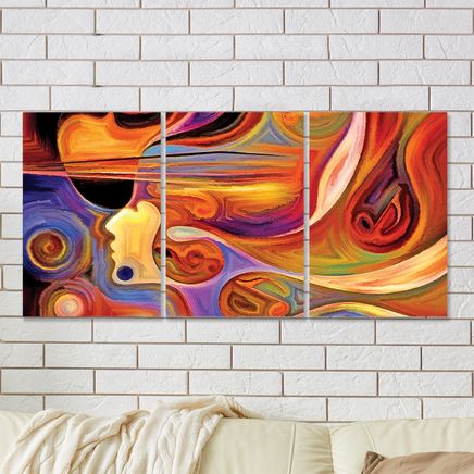 Full Frame 3 Parçalı Ahşap Poster - Hizalı Yerleşim - Müzisyen (FF-HY013)