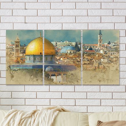Full Frame 3 Parçalı Ahşap Poster - Hizalı Yerleşim - Kubbet-üs Sahra (FF-HY001)