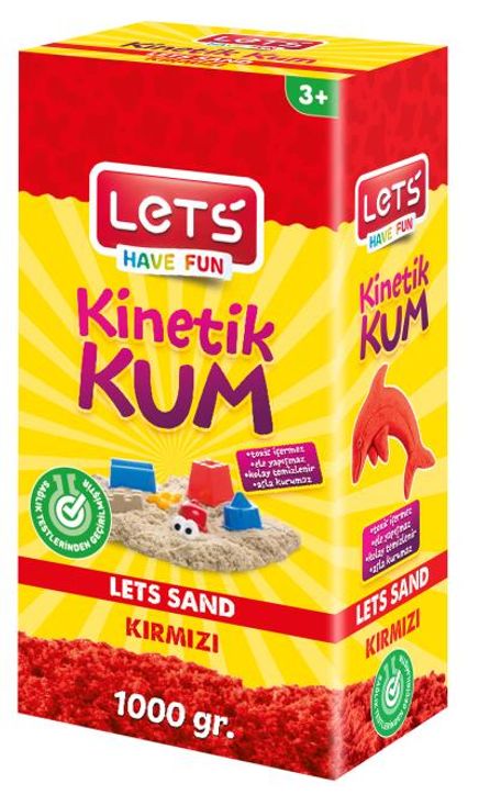 Lets Kinetik Kum 1000 gr. Kırmızı Karton Kutu