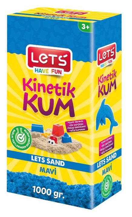 Lets Kinetik Kum 1000 gr. Mavi Karton Kutu