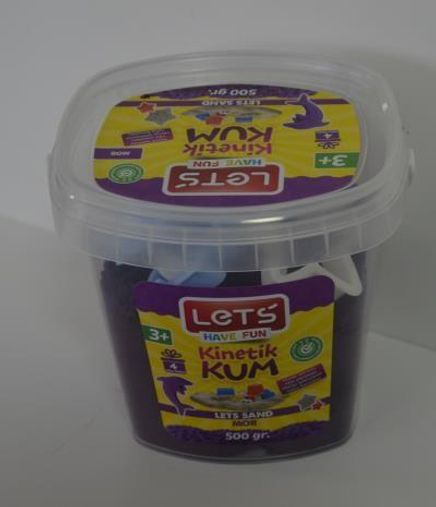 Lets Kinetik Kum 500 gr. Mor Plastik Kutu