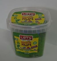 Lets Kinetik Kum 500 gr. Yeşil Plastik Kutu