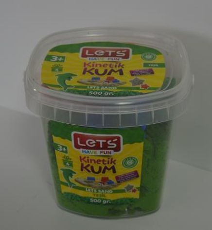 Lets Kinetik Kum 500 gr. Yeşil Plastik Kutu
