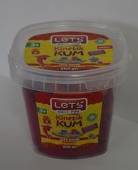Lets Kinetik Kum 500 gr. Kırmızı Plastik Kutu