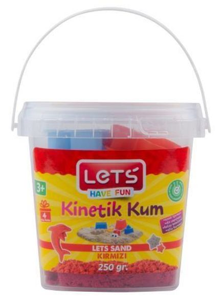Lets Kinetik Kum 250 gr. Kırmızı Plastik Kutu