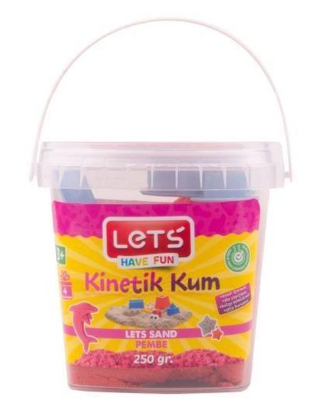 Lets Kinetik Kum 250 gr. Pembe Plastik Kutu