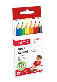 Lets 6 Renk Yarımboy Kuru Boya Kalemi (L4306)