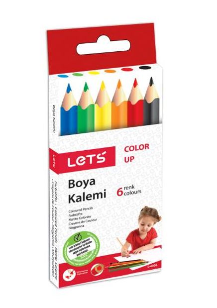 Lets 6 Renk Yarımboy Kuru Boya Kalemi (L4306)