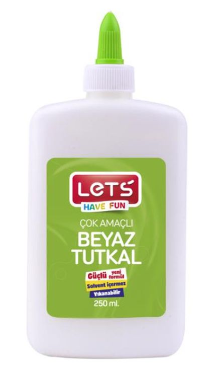 Lets Çok Amaçlı Beyaz Tutkal 12 li 250 ml. (L10150)