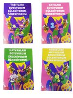 Çocuklar İçin Eğlenceli Eğitici Boyama Seti (4 Kitap)