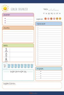 Günlük Organizer Bloknot