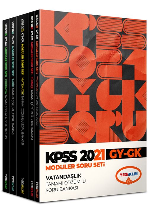 2021 KPSS Genel Yetenek Genel Kültür Tamamı Çözümlü Soru Bankası (5 Kitap)