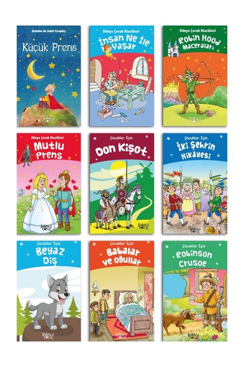 Çocuklar için Edebiyatı Seti (9 Kitap) 