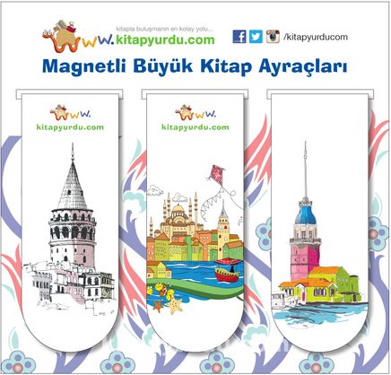 Magnetli Büyük Kitap Ayraçları / İstanbul Temalı