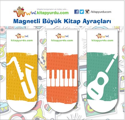 Magnetli Büyük Kitap Ayraçları / Müzik Temalı