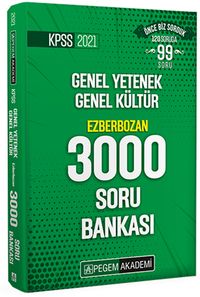 2021 KPSS Genel Yetenek Genel Kültür Ezberbozan 3000 Soru Bankası