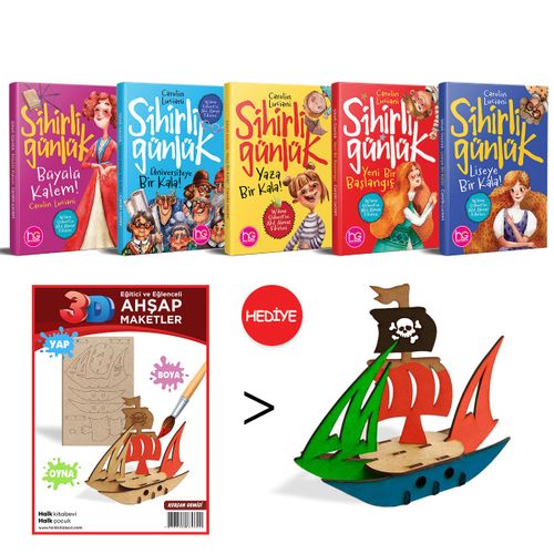 Sihirli Günlük ve Korsan Gemisi (5 Kitap+Korsan Gemisi)