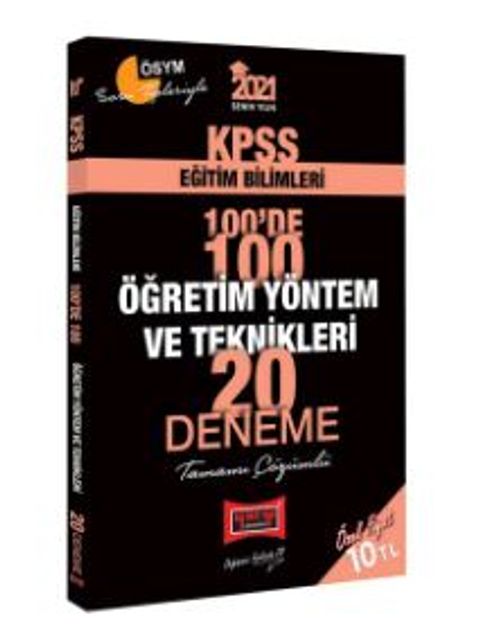 2021 KPSS Eğitim Bilimleri 100'de 100 Öğretim Yöntem ve Teknikleri Tamamı Çözümlü 20 Deneme