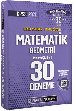 2021 KPSS Genel Yetenek Genel Kültür Matematik - Geometri 30 Deneme