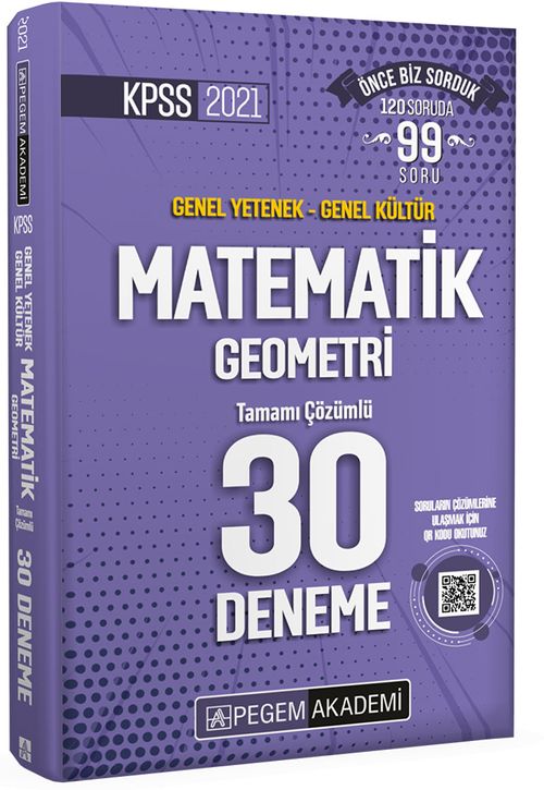 2021 KPSS Genel Yetenek Genel Kültür Matematik - Geometri 30 Deneme