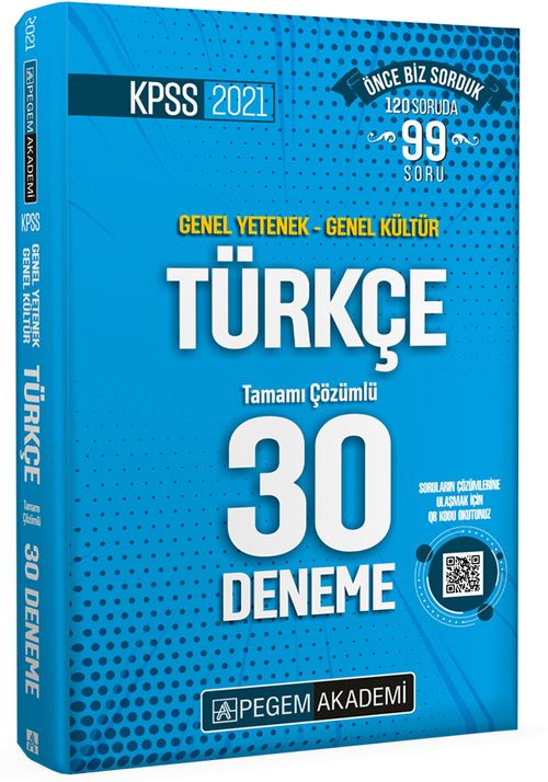 2021 KPSS Genel Yetenek - Genel Kültür Türkçe 30 Deneme
