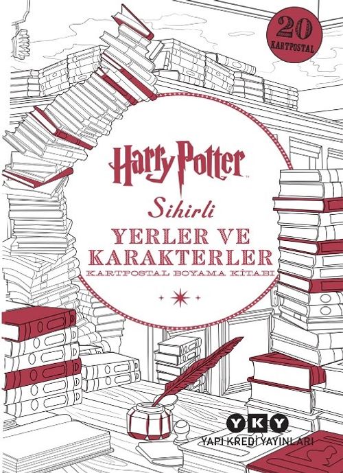 Harry Potter Sihirli Yerler ve Karakterler Kartpostal Boyama Kitabı