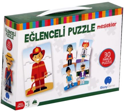 Eğlenceli Puzzle - Meslekler (30 Parça-Küçük Boy)