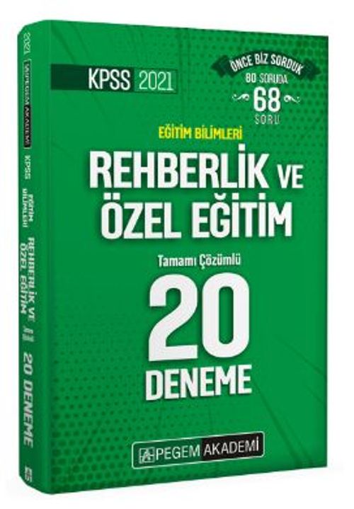 2021 KPSS Eğitim Bilimleri Rehberlik ve Özel Eğitim Tamamı Çözümlü 20 Deneme