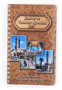 2021 Şehirler ve Yazarlar Ajandası - Renkli Spiralli (Büyük Boy)