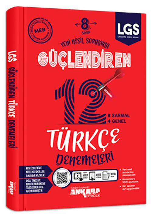 8. Sınıf Güçlendiren 12 Deneme Türkçe