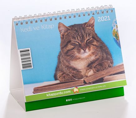 2021 Masa Takvimi (Kedi ve Kitap)