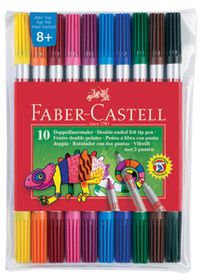 Faber-Castell Çift Uçlu Keçeli Kalem,10 Renk  (5068151110)