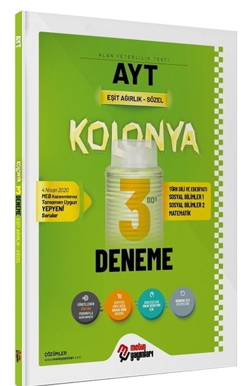 AYT Kolonya Eşit Ağırlık-Sözel 3 Deneme 