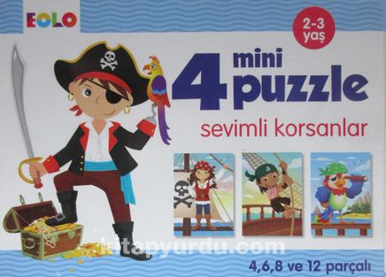 4 Mini Puzzle Sevimli Korsanlar (2-3 Yaş)