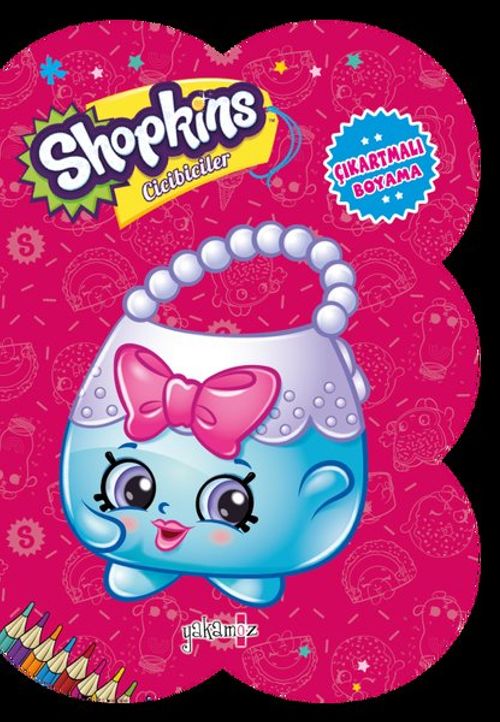 Shopkins Cicibiciler / Koyu Pembe Çıkartmalı Boyama