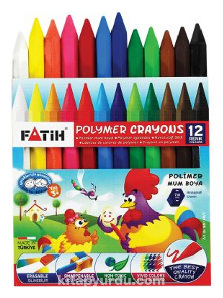 Fatih Crayon Wax  Boya 12 Renk Kısa Mum Boya(50110)