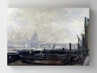 Full Frame Rulo Kanvas - Charles-François Daubigny - St Paul's from the Surrey Side (FF-KT025)