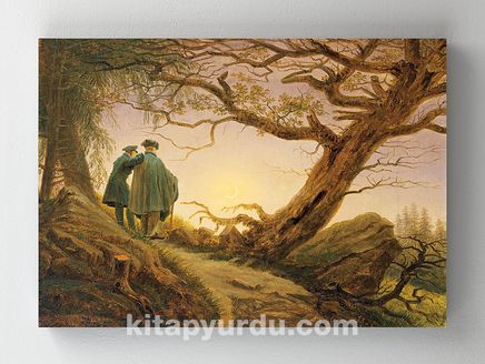 Full Frame Rulo Kanvas - Caspar David Friedrich - Two Men Contemplating the Moon (FF-KT023)