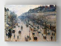 Full Frame Rulo Kanvas - Camille Pissarro - The Boulevard Montmartre on a Winter Morning (FF-KT022)