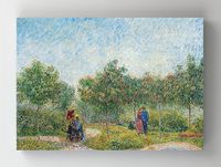 Full Frame Rulo Kanvas - Vincent Van Gogh - Garden With Courting Couples (FF-KT004)