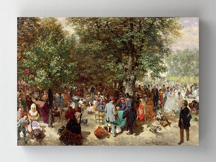 Full Frame Rulo Kanvas - Adolph Menzel - Afternoon in the Tuileries Gardens (FF-KT003)